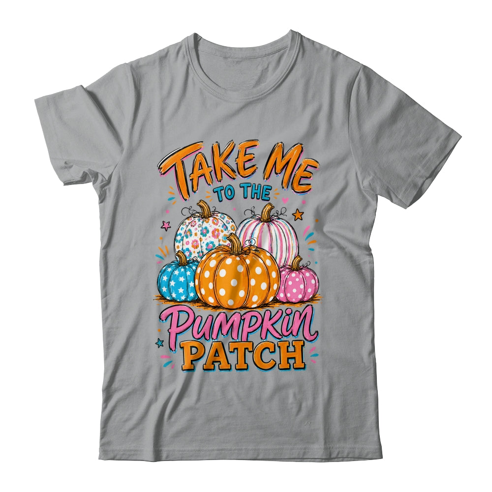 Take Me To The Pumpkin Patch Striped Fall Autumn Halloween Shirt & Sweatshirt | siriusteestore