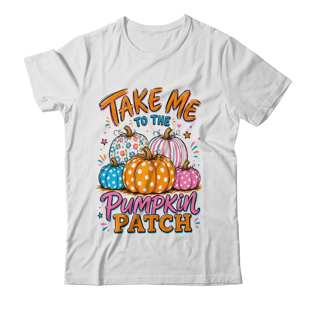 Take Me To The Pumpkin Patch Striped Fall Autumn Halloween Shirt & Sweatshirt | siriusteestore