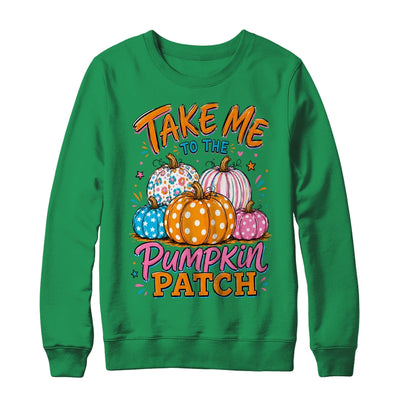 Take Me To The Pumpkin Patch Striped Fall Autumn Halloween Shirt & Sweatshirt | siriusteestore