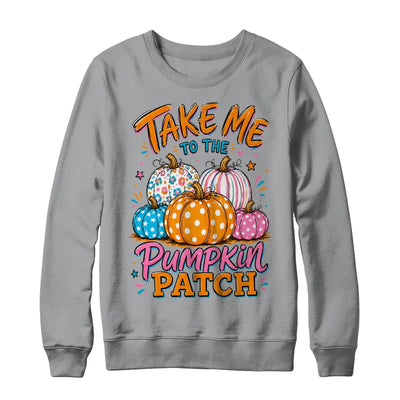 Take Me To The Pumpkin Patch Striped Fall Autumn Halloween Shirt & Sweatshirt | siriusteestore