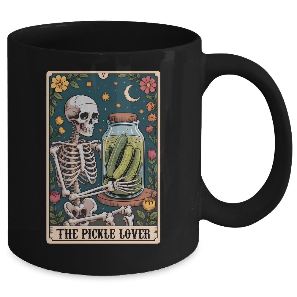 Tarot Pickle Lover Pickles Foodie Skeleton Tarot Card Funny Mug | siriusteestore