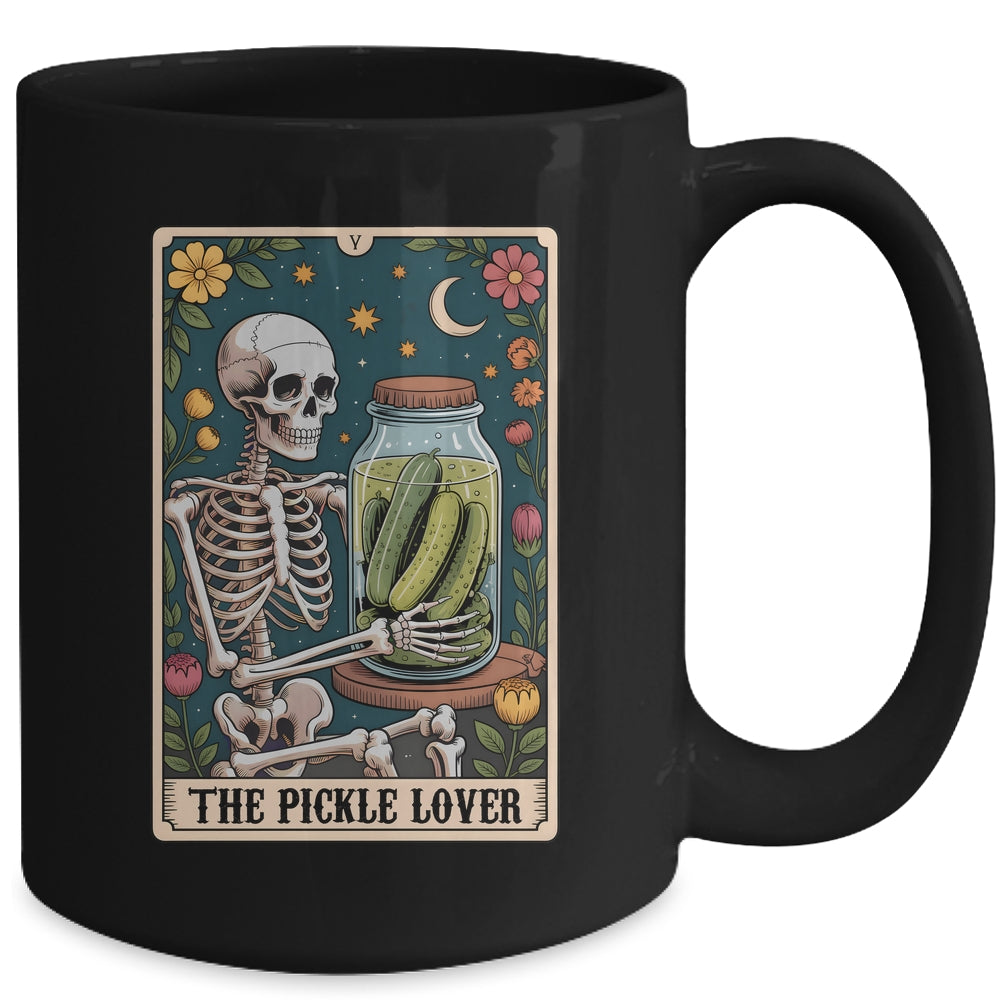 Tarot Pickle Lover Pickles Foodie Skeleton Tarot Card Funny Mug | siriusteestore