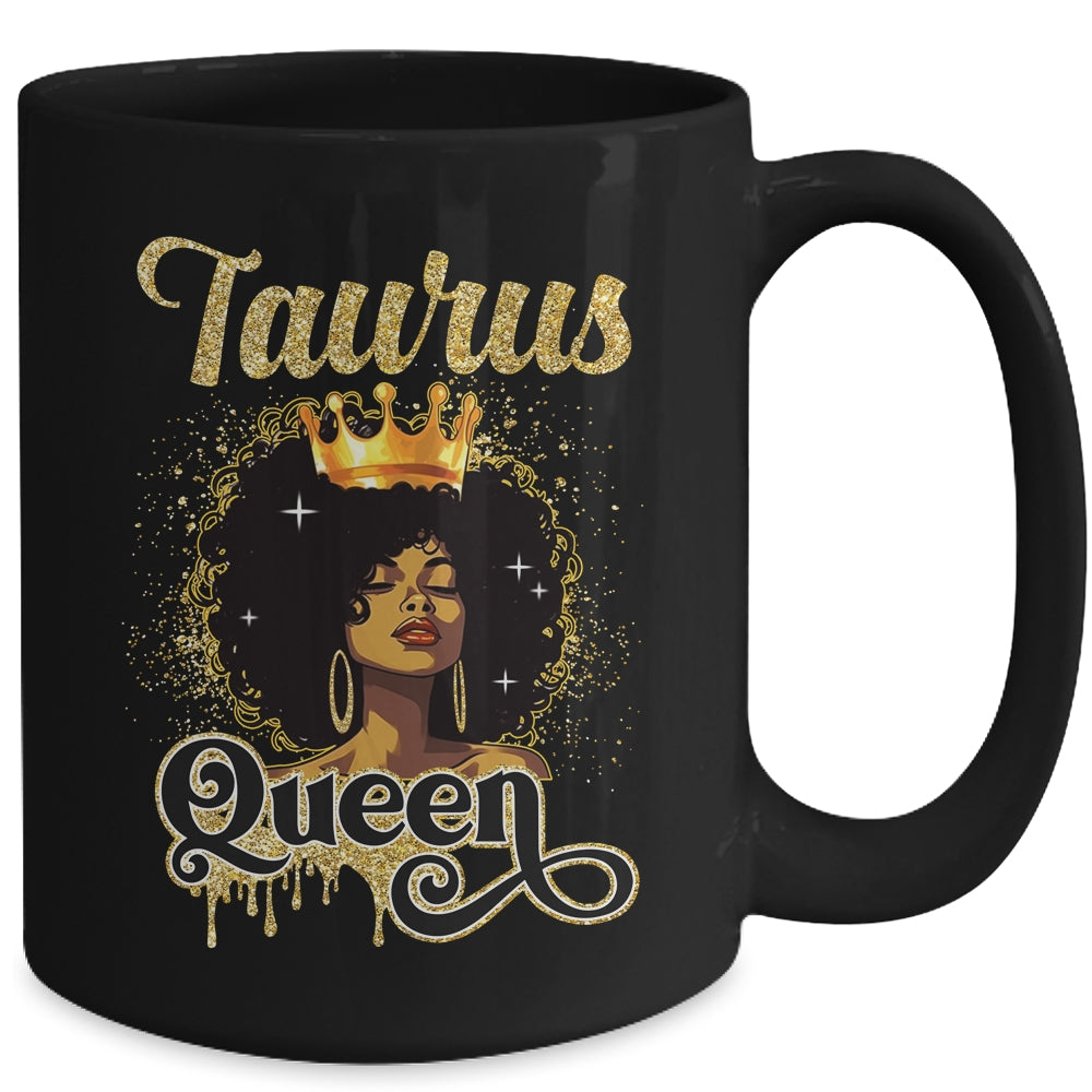 Taurus Queen Birthday Afro Girls Black Zodiac Birthday Mug | siriusteestore