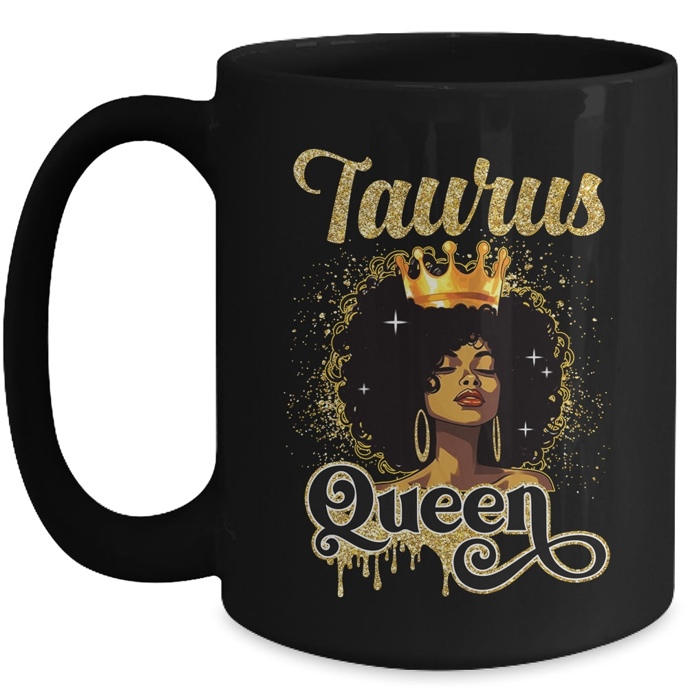 Taurus Queen Birthday Afro Girls Black Zodiac Birthday Mug | siriusteestore
