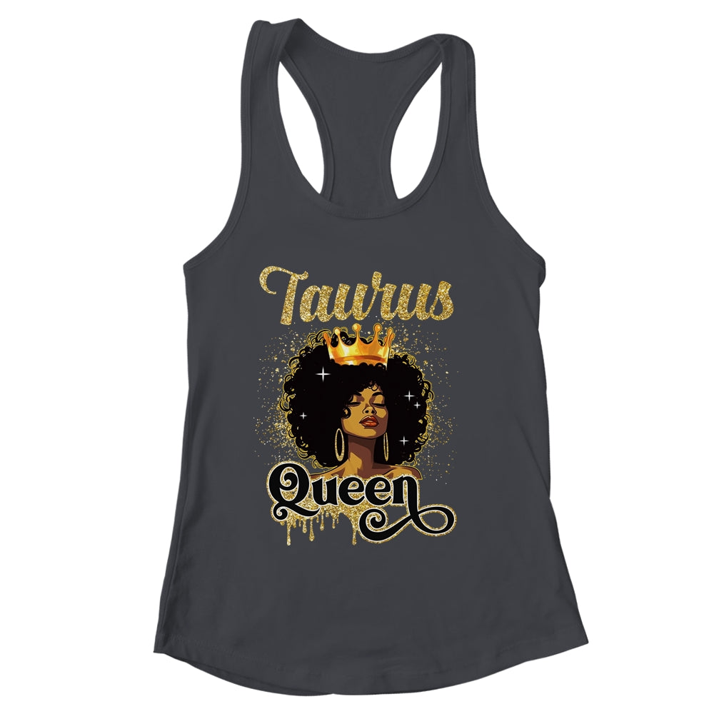 Taurus Queen Birthday Afro Girls Black Zodiac Birthday Shirt & Tank Top | siriusteestore