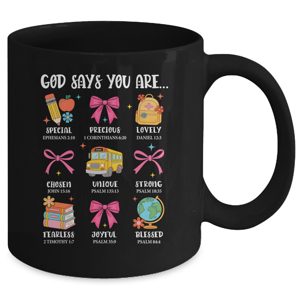 Teacher Christian God Says I Am Faith Religious Bible Verse Mug | siriusteestore