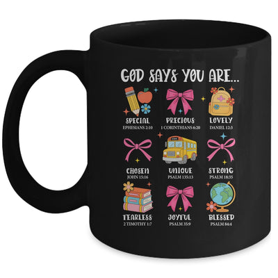 Teacher Christian God Says I Am Faith Religious Bible Verse Mug | siriusteestore