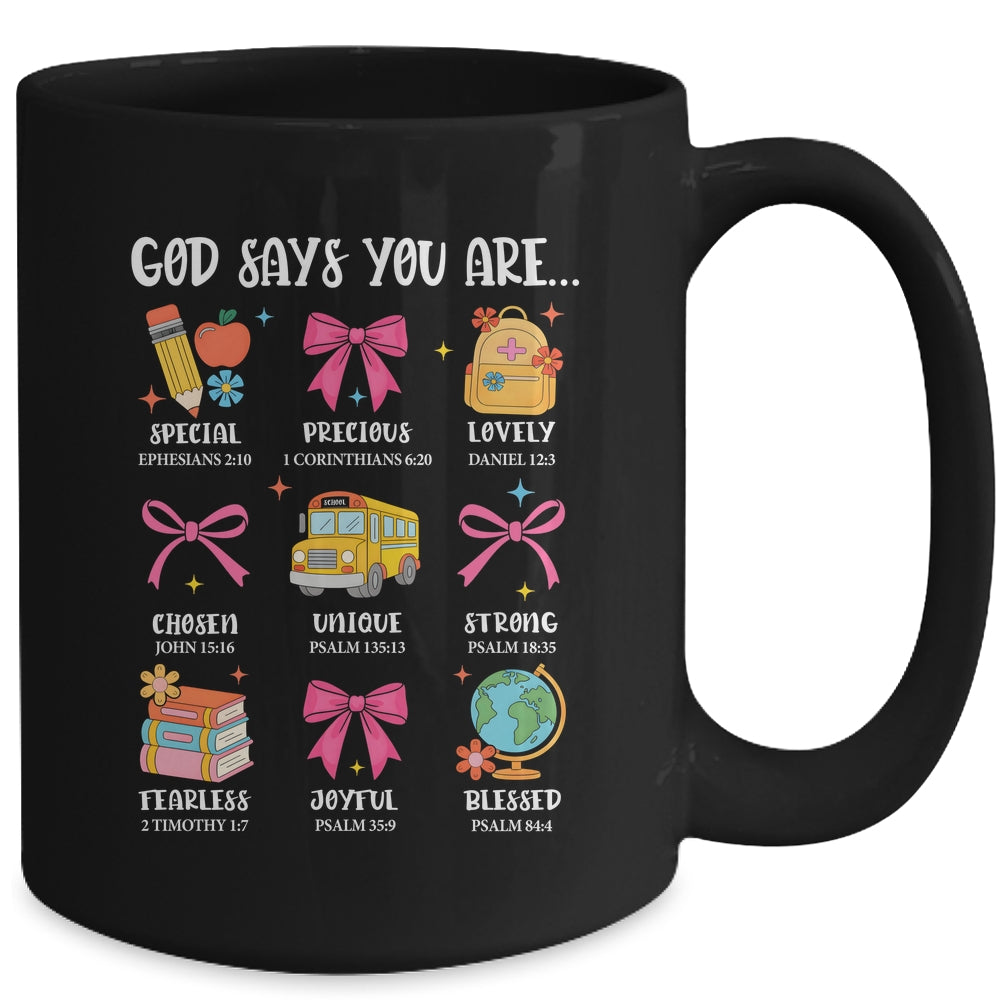 Teacher Christian God Says I Am Faith Religious Bible Verse Mug | siriusteestore