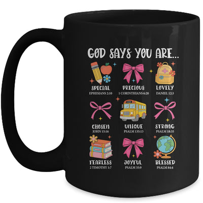 Teacher Christian God Says I Am Faith Religious Bible Verse Mug | siriusteestore