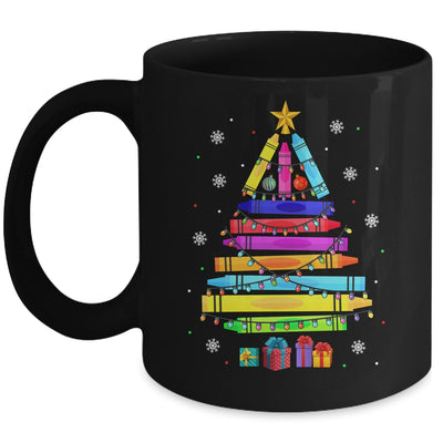 Teacher Christmas Xmas Crayon Tree Light Kids Student Mug | siriusteestore