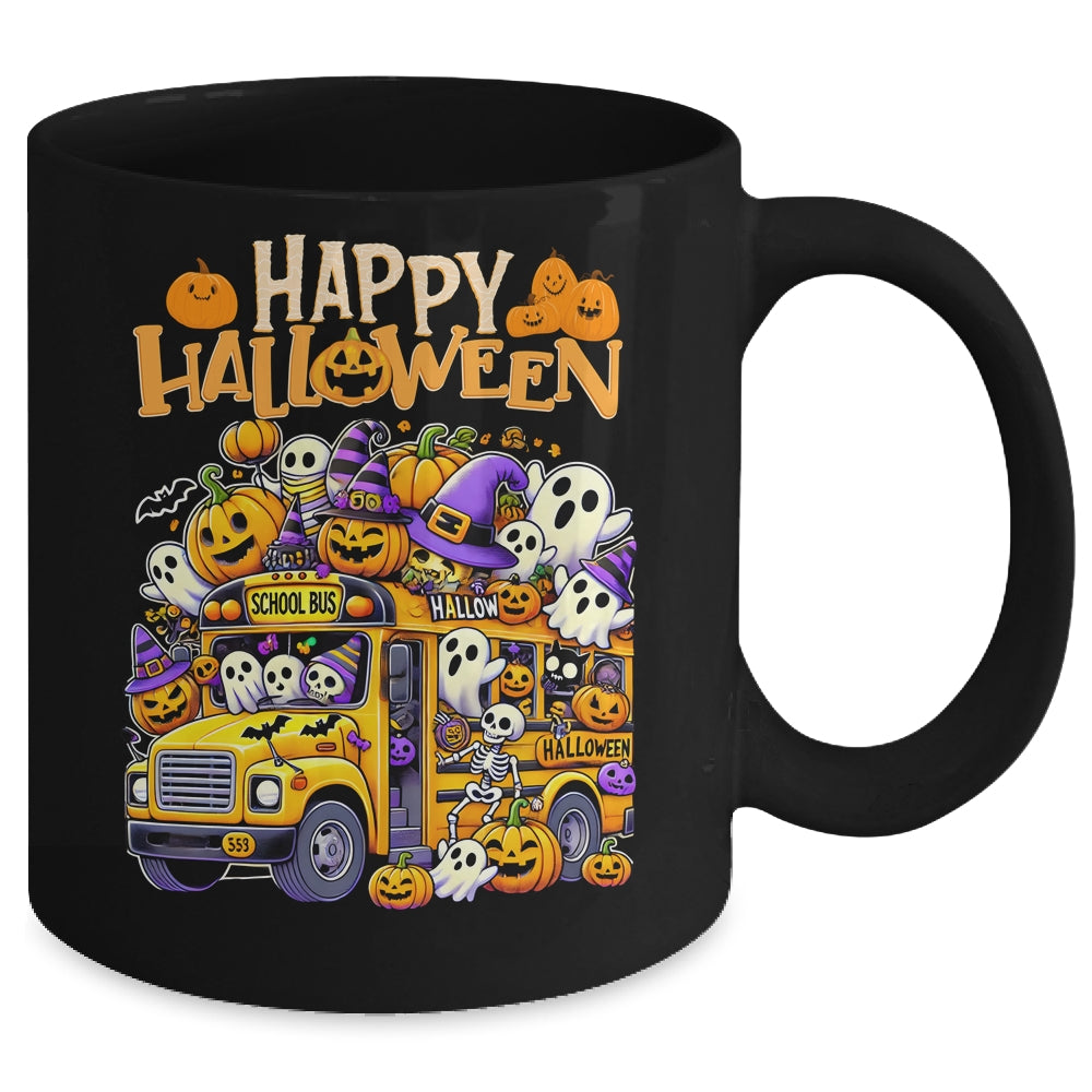 Teacher Halloween School Bus Driver Cute Ghost Witch Party Mug | siriusteestore