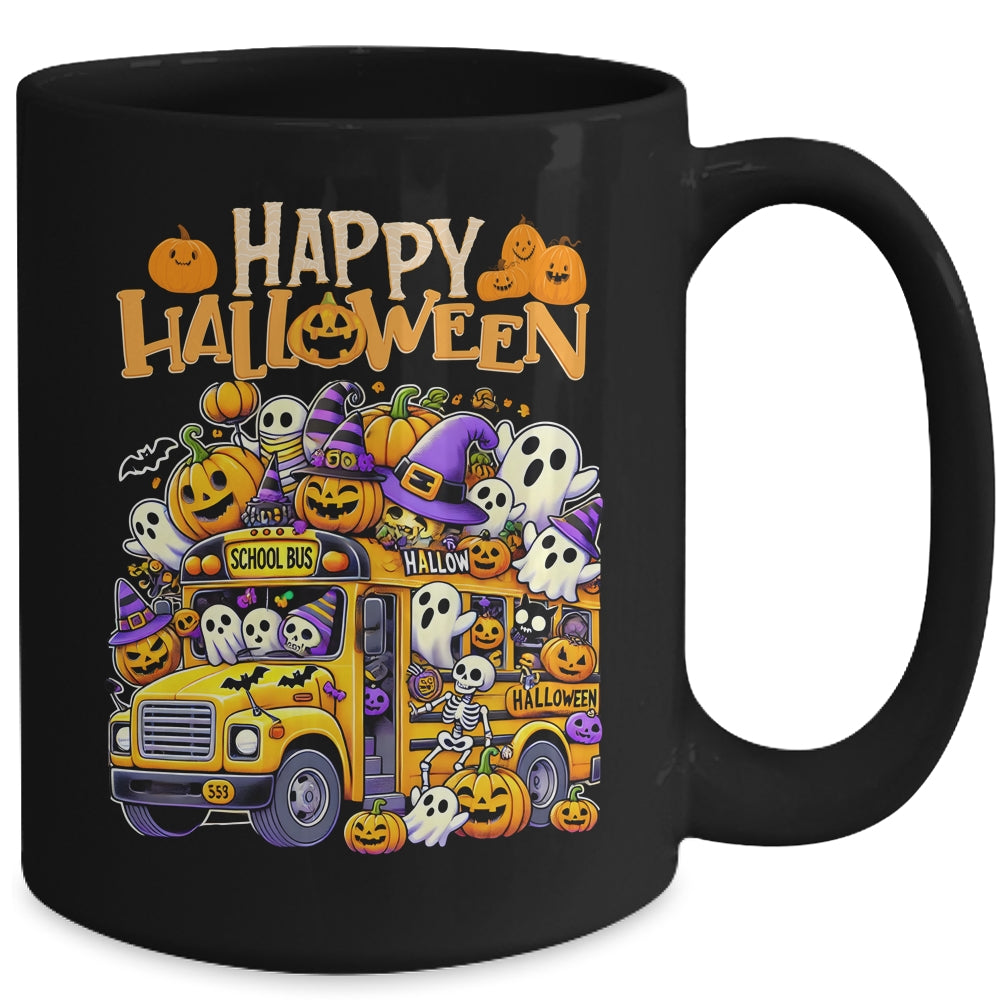 Teacher Halloween School Bus Driver Cute Ghost Witch Party Mug | siriusteestore