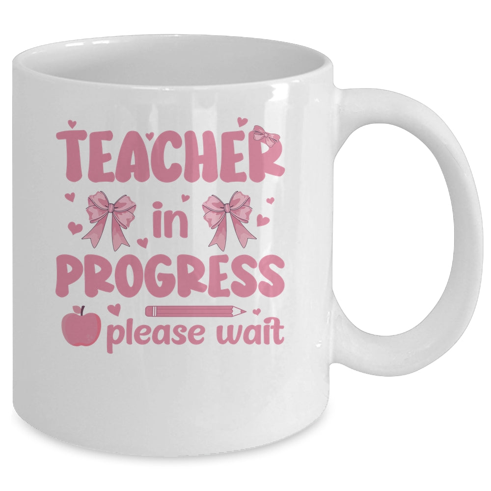 Teacher In Progress Coquette Pink Bow Future Teacher Women Mug | siriusteestore