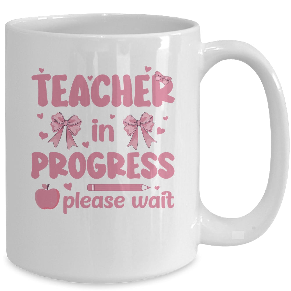 Teacher In Progress Coquette Pink Bow Future Teacher Women Mug | siriusteestore