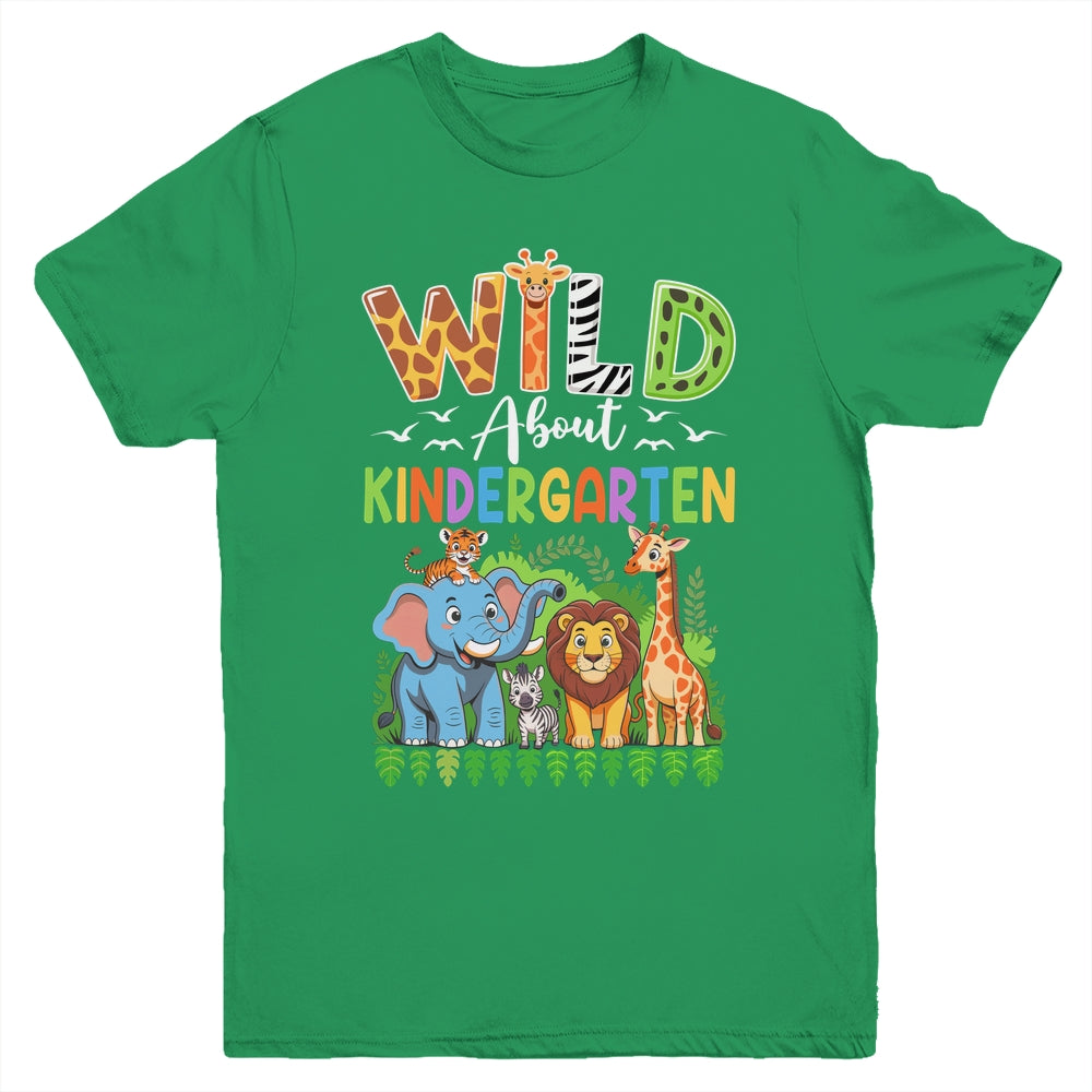 Teacher Kids Back To School Wild About Kindergarten Youth Shirt | siriusteestore