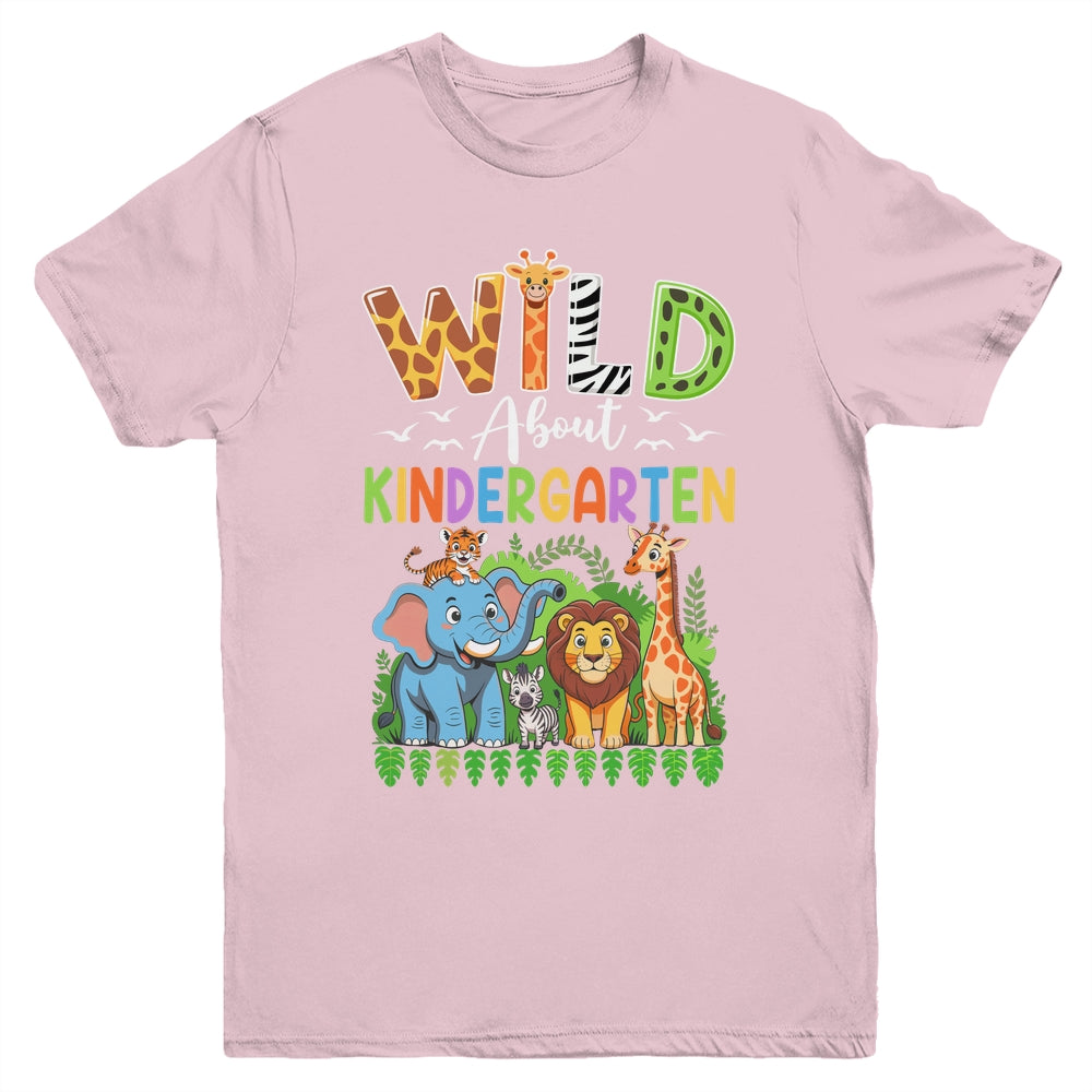 Teacher Kids Back To School Wild About Kindergarten Youth Shirt | siriusteestore