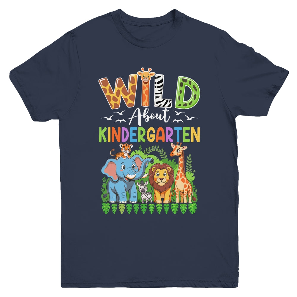 Teacher Kids Back To School Wild About Kindergarten Youth Shirt | siriusteestore