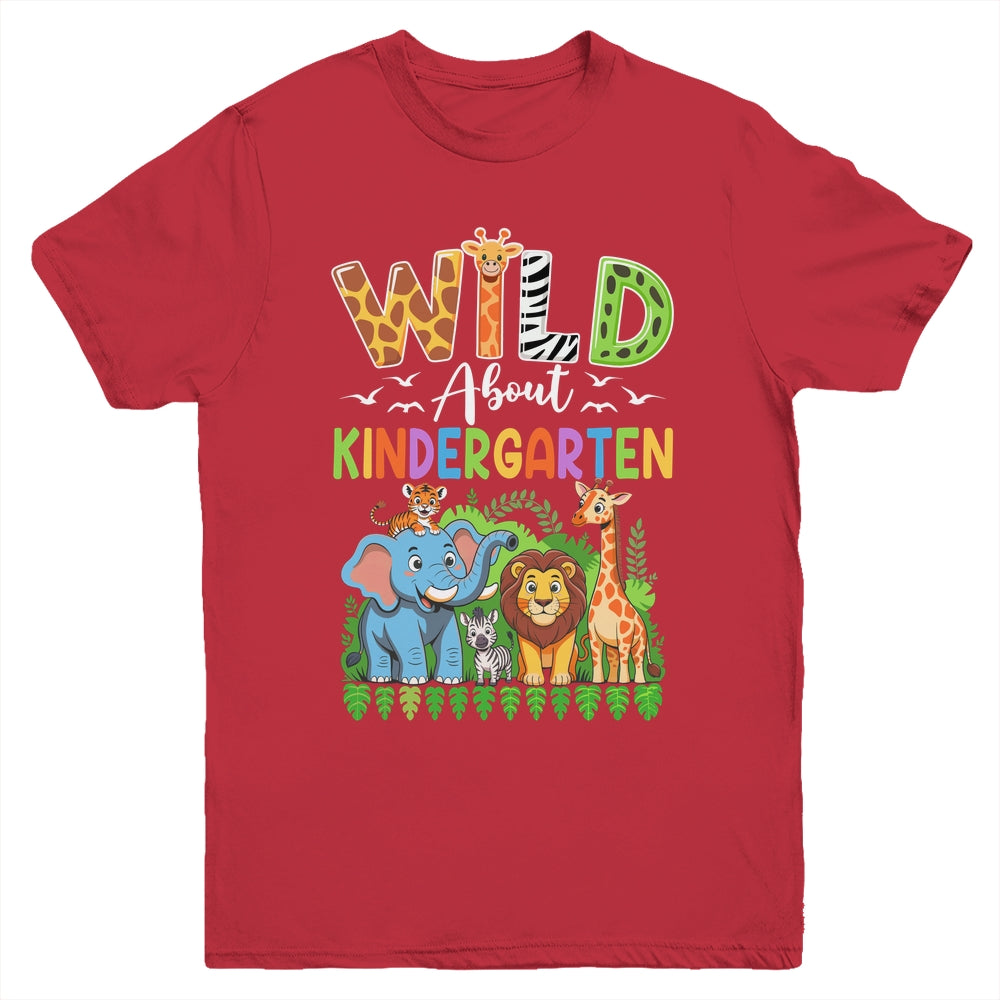 Teacher Kids Back To School Wild About Kindergarten Youth Shirt | siriusteestore