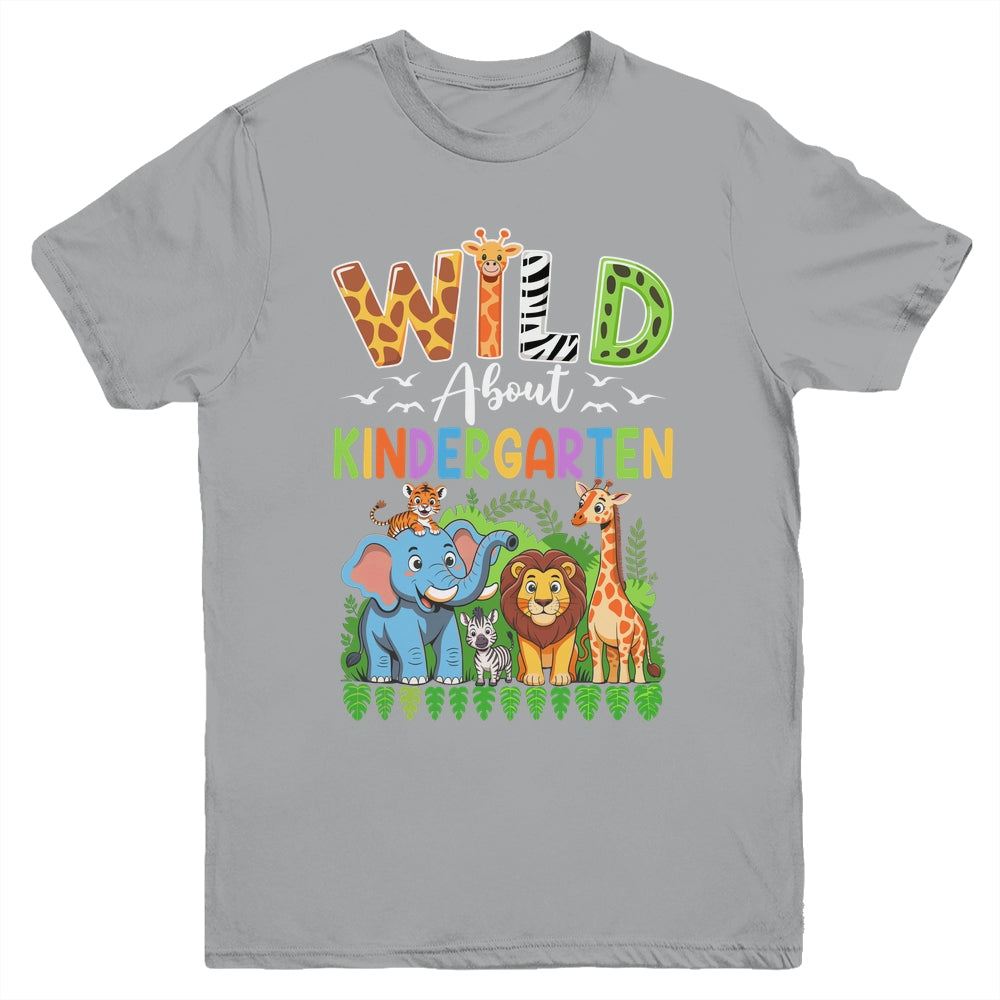 Teacher Kids Back To School Wild About Kindergarten Youth Shirt | siriusteestore