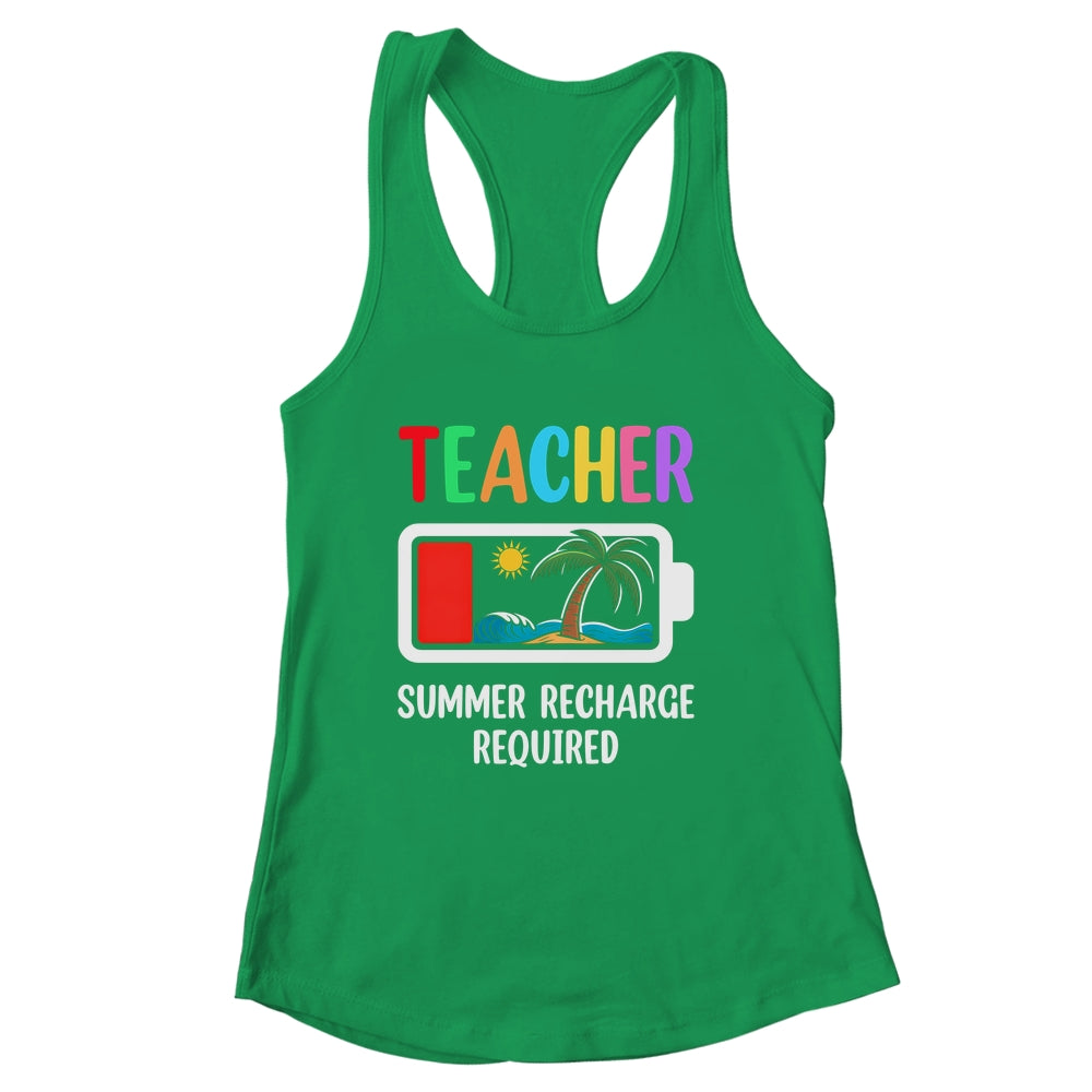 Teacher Summer Recharge Required Last Day Of School Funny Shirt & Tank Top | siriusteestore