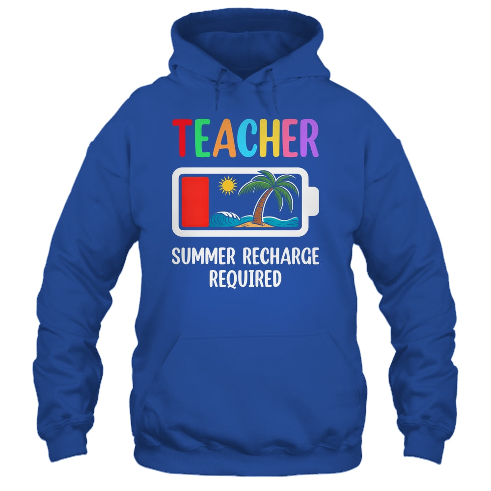 Teacher Summer Recharge Required Last Day Of School Funny Shirt & Tank Top | siriusteestore