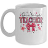 Teacher Valentine's Day One Loved Teacher Coquette Bow Retro Mug | siriusteestore