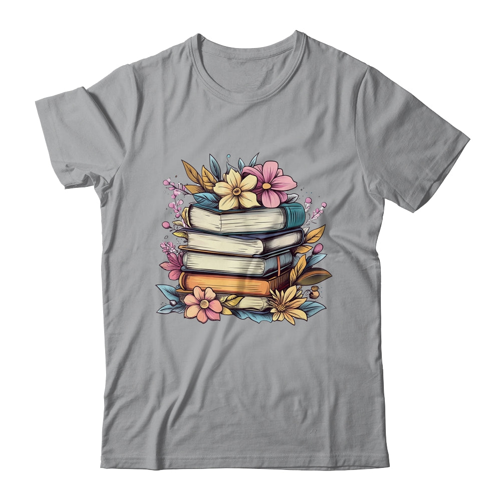Teacher Women Reading Book Lover Wildflowers Books Graphic Shirt & Hoodie | siriusteestore