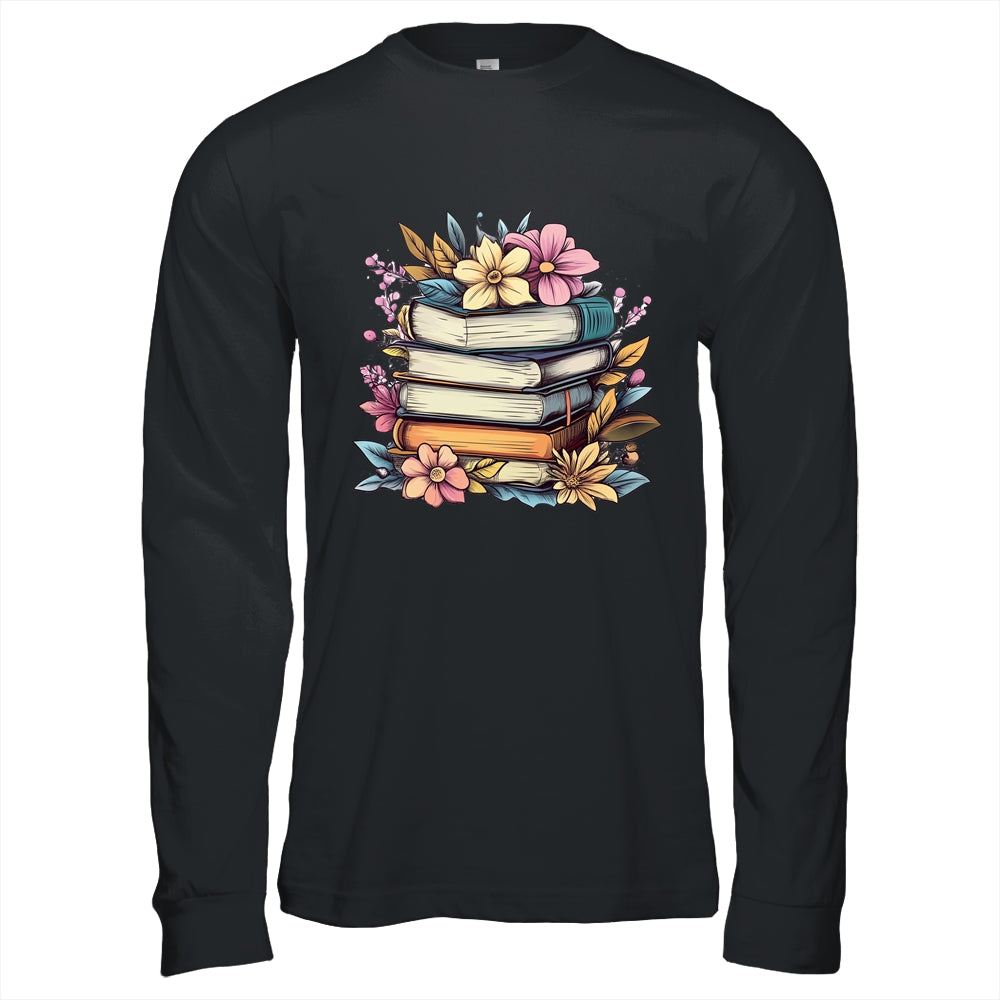 Teacher Women Reading Book Lover Wildflowers Books Graphic Shirt & Hoodie | siriusteestore