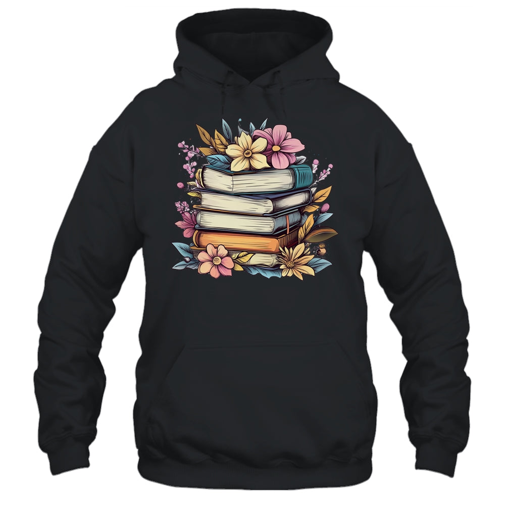Teacher Women Reading Book Lover Wildflowers Books Graphic Shirt & Hoodie | siriusteestore