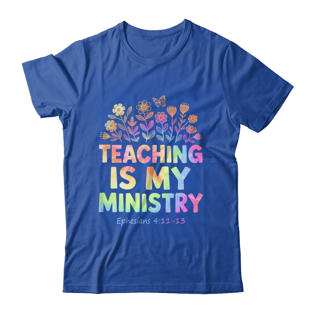 Teaching Is My Ministry Flower Jesus Christian Teacher Shirt & Tank Top | siriusteestore