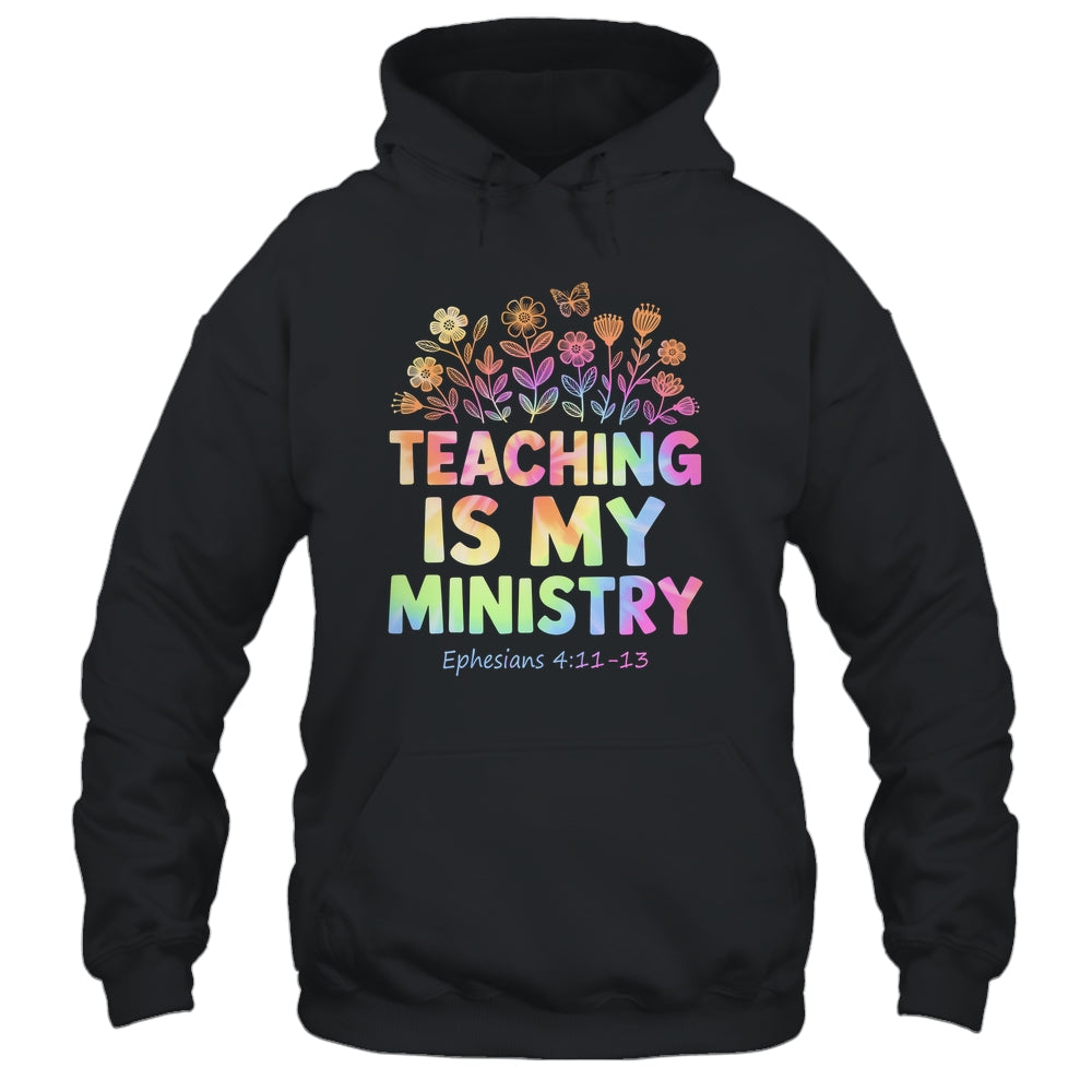 Teaching Is My Ministry Flower Jesus Christian Teacher Shirt & Tank Top | siriusteestore
