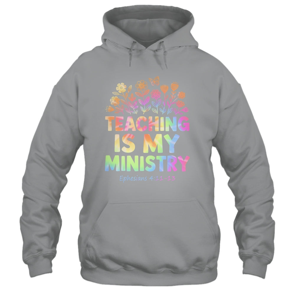 Teaching Is My Ministry Flower Jesus Christian Teacher Shirt & Tank Top | siriusteestore