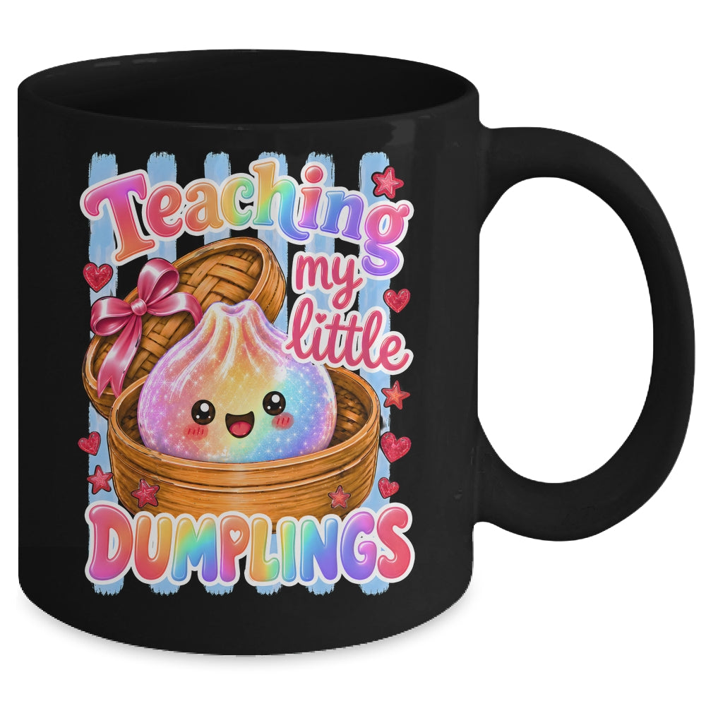 Teaching My Little Dumplings Teacher Striped Kawaii Cute Mug | siriusteestore