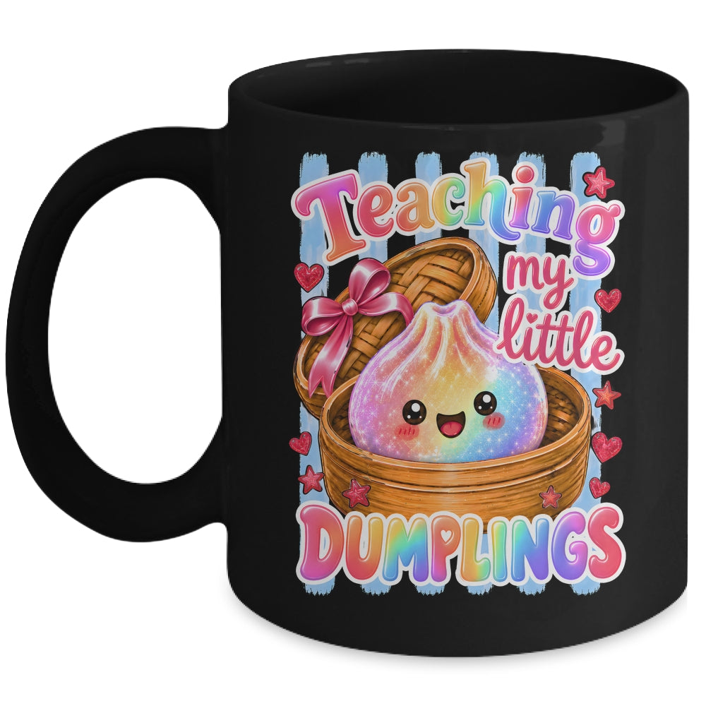 Teaching My Little Dumplings Teacher Striped Kawaii Cute Mug | siriusteestore