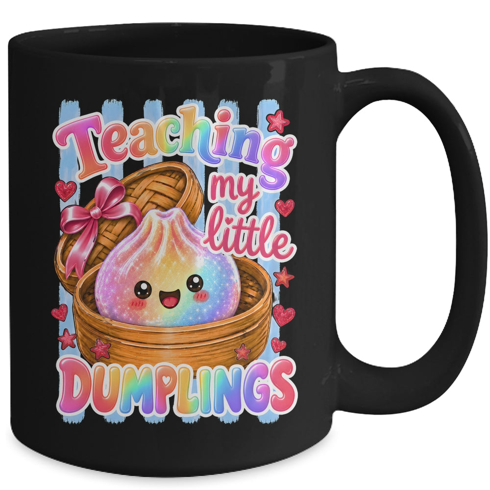 Teaching My Little Dumplings Teacher Striped Kawaii Cute Mug | siriusteestore