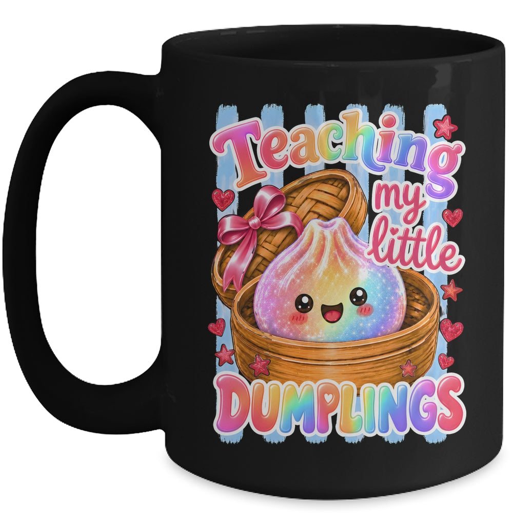 Teaching My Little Dumplings Teacher Striped Kawaii Cute Mug | siriusteestore