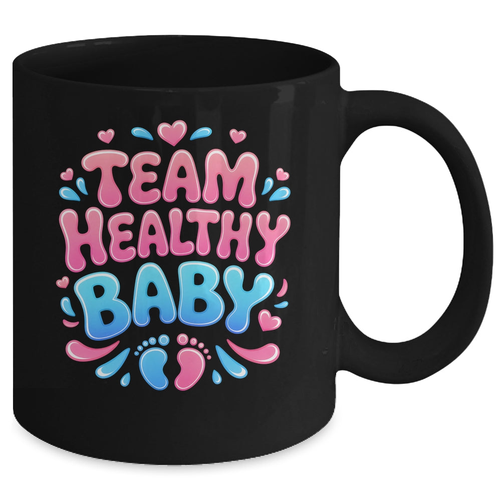 Team Healthy Baby Gender Reveal Party Announcement Mug | siriusteestore