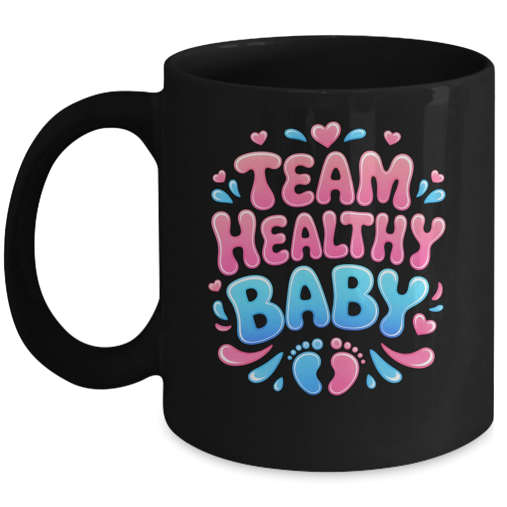 Team Healthy Baby Gender Reveal Party Announcement Mug | siriusteestore
