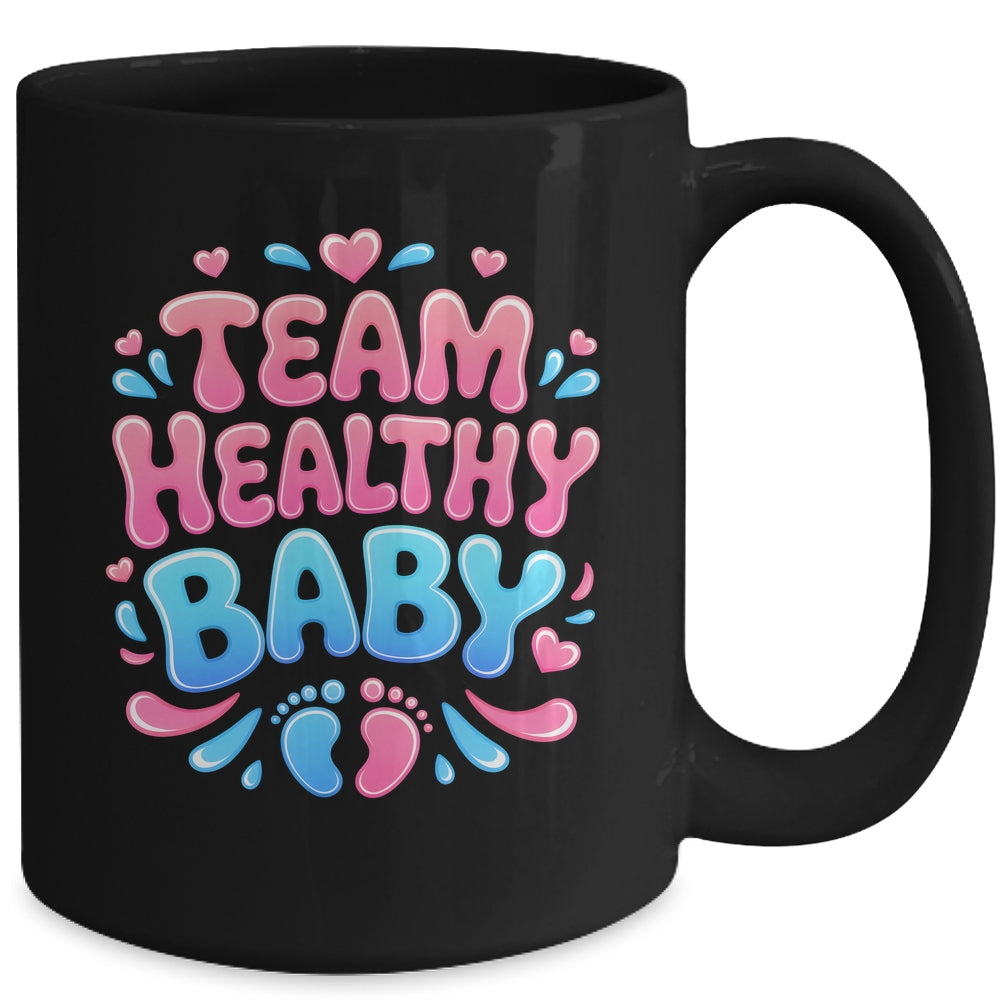 Team Healthy Baby Gender Reveal Party Announcement Mug | siriusteestore