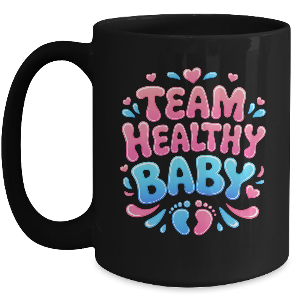 Team Healthy Baby Gender Reveal Party Announcement Mug | siriusteestore
