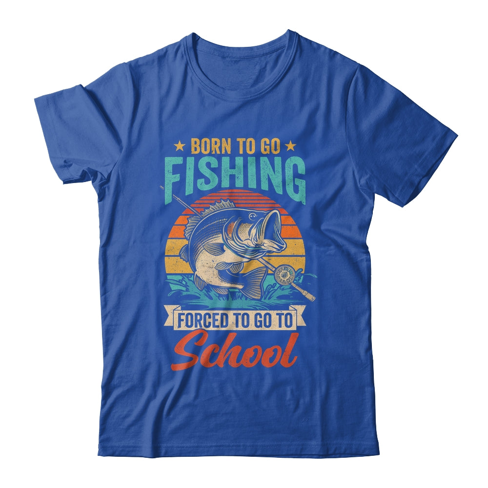 Teen Boys Fishing Funny Forced To Go To School Bass Fish Shirt & Hoodie | siriusteestore