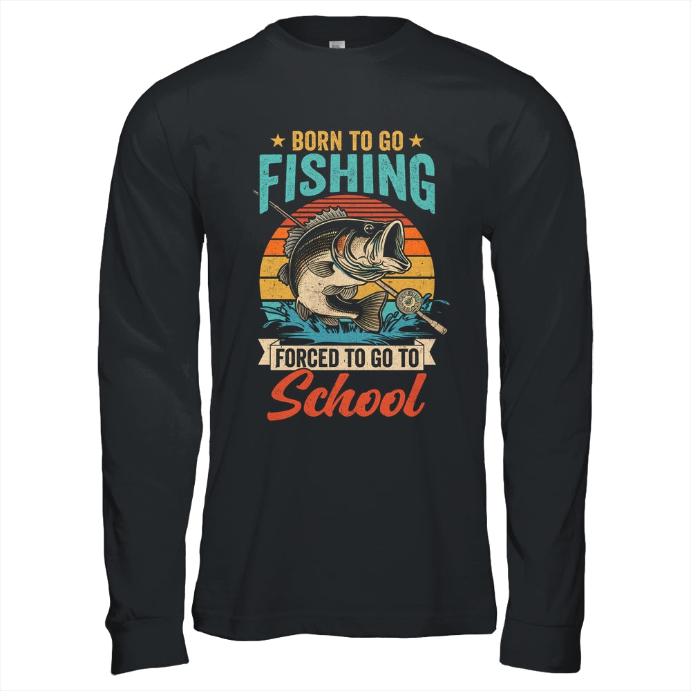 Teen Boys Fishing Funny Forced To Go To School Bass Fish Shirt & Hoodie | siriusteestore