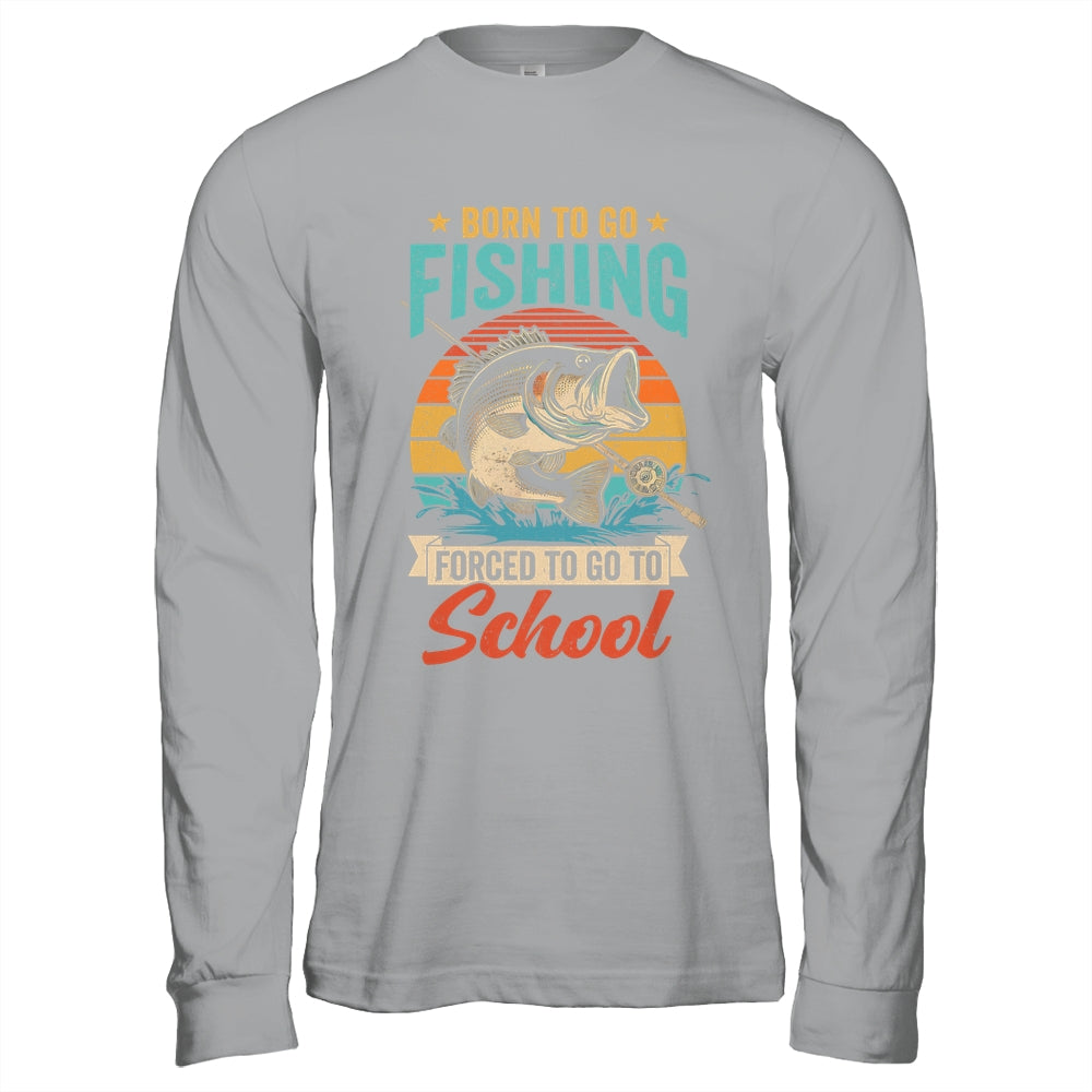 Teen Boys Fishing Funny Forced To Go To School Bass Fish Shirt & Hoodie | siriusteestore