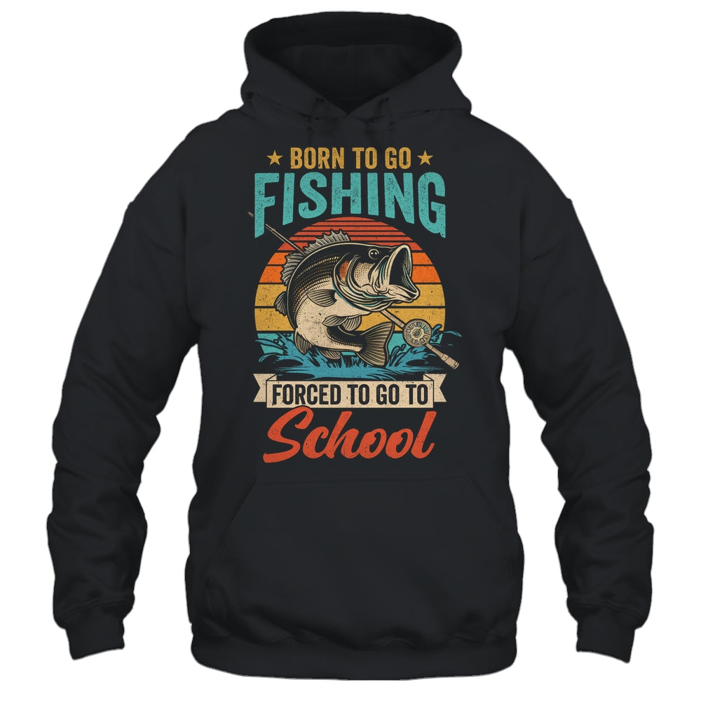 Teen Boys Fishing Funny Forced To Go To School Bass Fish Shirt & Hoodie | siriusteestore