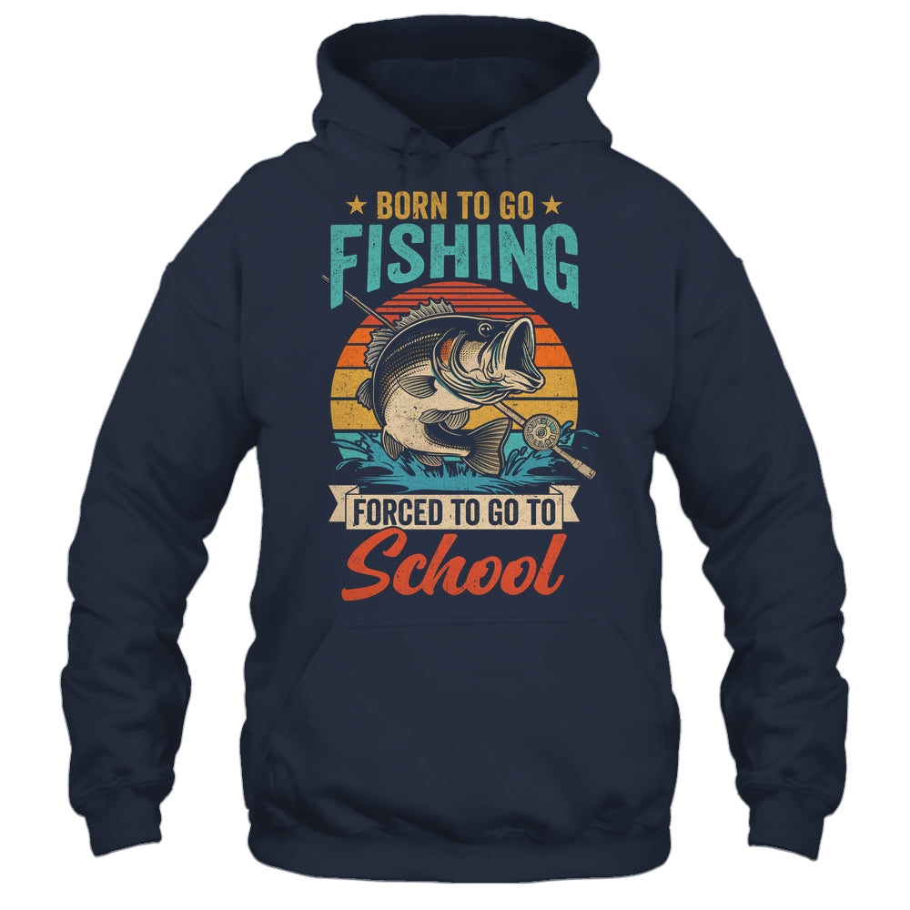 Teen Boys Fishing Funny Forced To Go To School Bass Fish Shirt & Hoodie | siriusteestore
