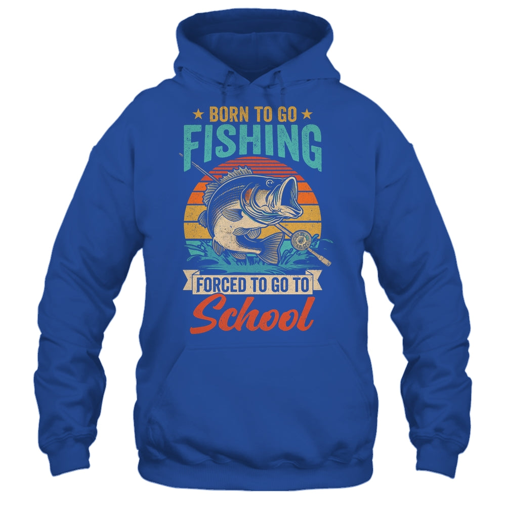 Teen Boys Fishing Funny Forced To Go To School Bass Fish Shirt & Hoodie | siriusteestore