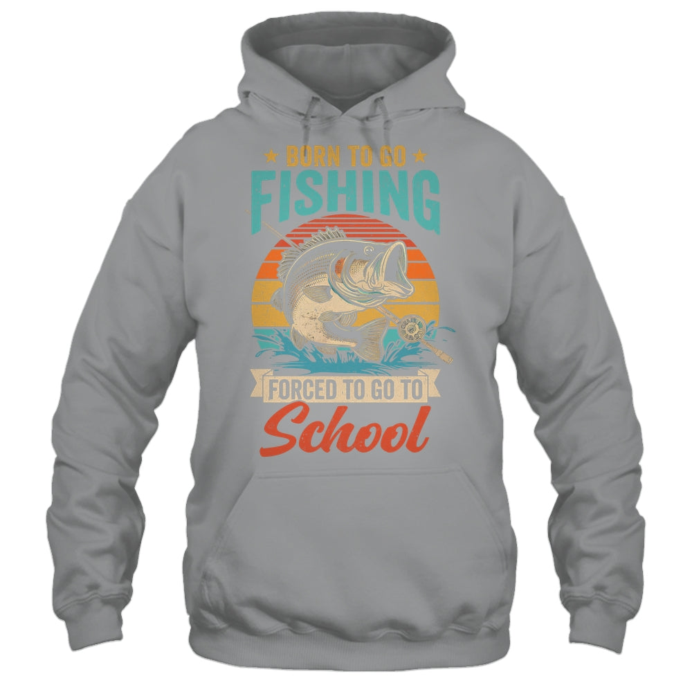 Teen Boys Fishing Funny Forced To Go To School Bass Fish Shirt & Hoodie | siriusteestore