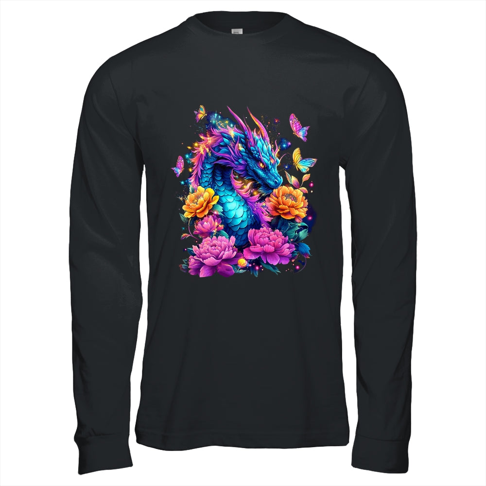 Watercolor Dragon Women Flowers Beautiful Art Colorful Shirt & Hoodie | siriusteestore