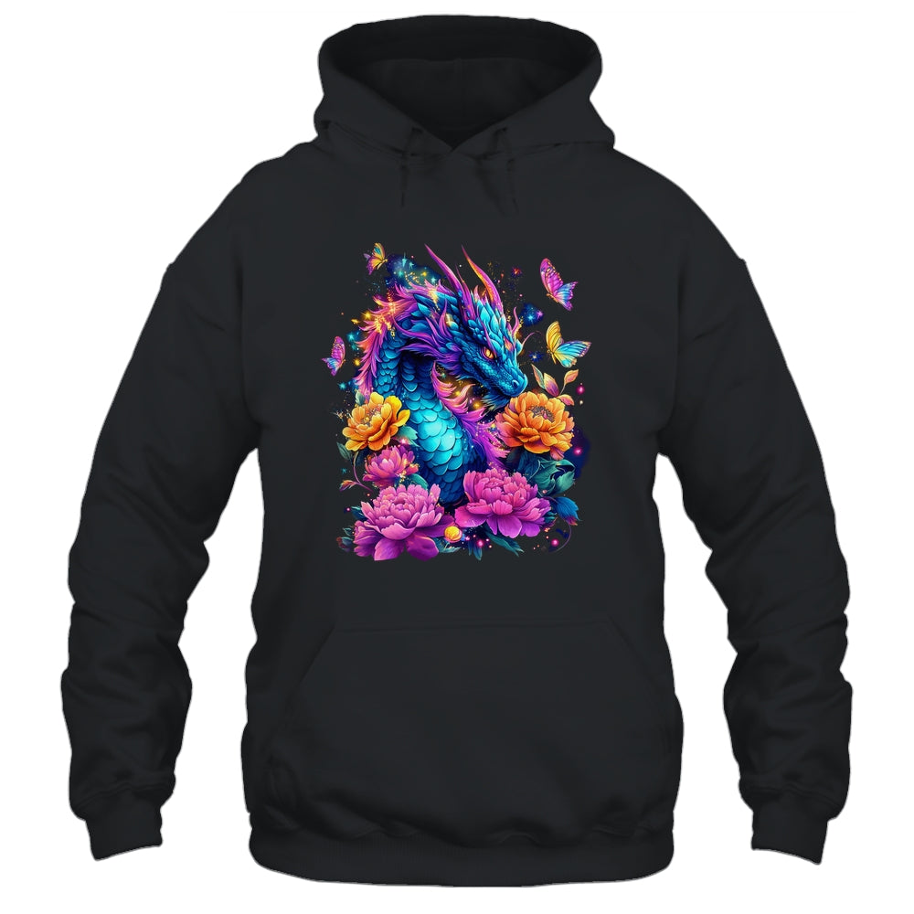 Watercolor Dragon Women Flowers Beautiful Art Colorful Shirt & Hoodie | siriusteestore