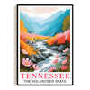 Tennessee Print Travel Poster Nature River Floral Volunteer State Mountains Souvenir Wall Art Landscape Picture For Home Room Living Room Bedroom Decor Unframed | siriusteestore